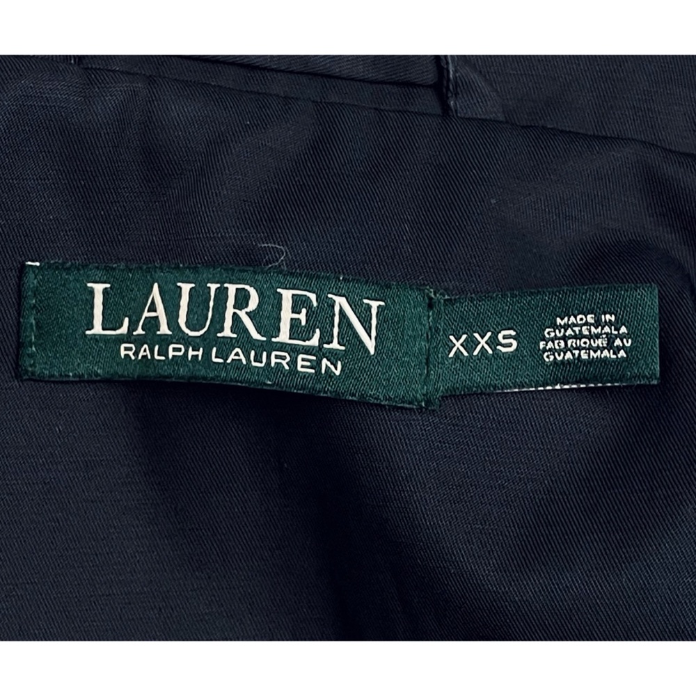 LAUREN RALPH LAUREN • Navy Blue Balmacaan Hooded Raincoat, XXS - Picture 13 of 16
